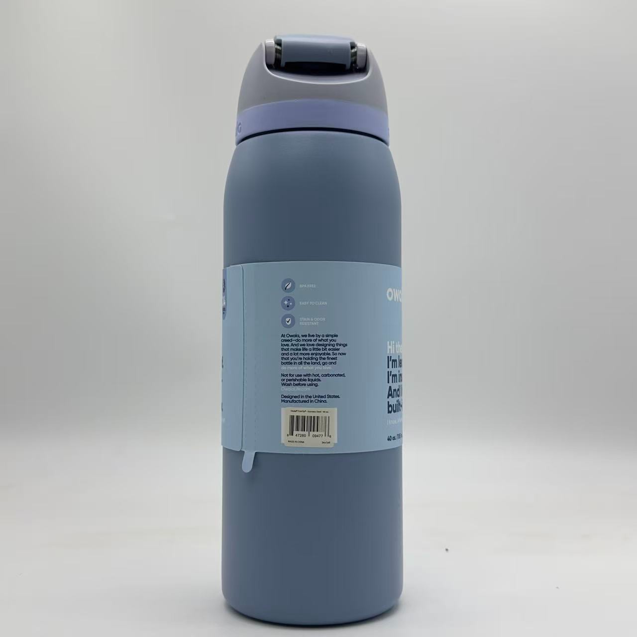 Owala 40oz FreeSip Water Bottle Sea Salt Sport Mug Top Quality US Shipping