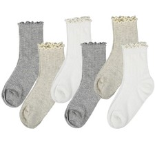 6 Pairs Women Ruffle Ankle Socks Thin Casual Cotton Frilly Lettuce Socks Brea...
