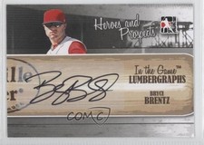 2011 ITG Heroes and Prospects Lumbergraphs /100 Bryce Brentz #L-BBR Auto fm0