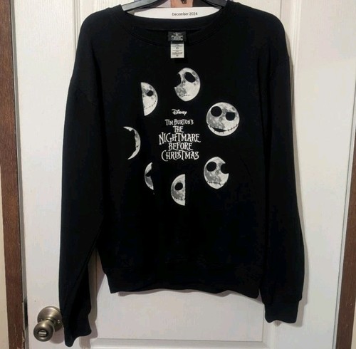 Disney Jack Skellington Moon Phases Sweatshirt Nightmare Before Christmas - Picture 4 of 4