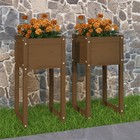 Planters 2pcs Solid Pine Wood Honey Brown 40x40x81 cm Outdoor Raised Bed Indoor
