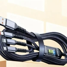 3 in 1 Micro USB 120W Data Line Type C Fast Charging Cable Charger USB Cable