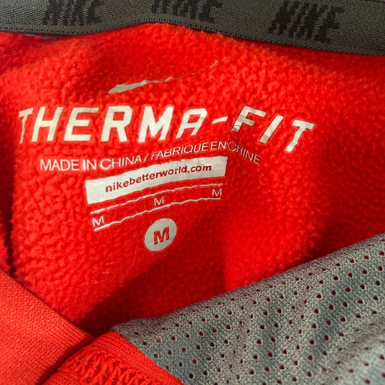 VETEMENTS nike center swoosh felpa con cappuccio ragazzo taglia media rosso grigio unisex