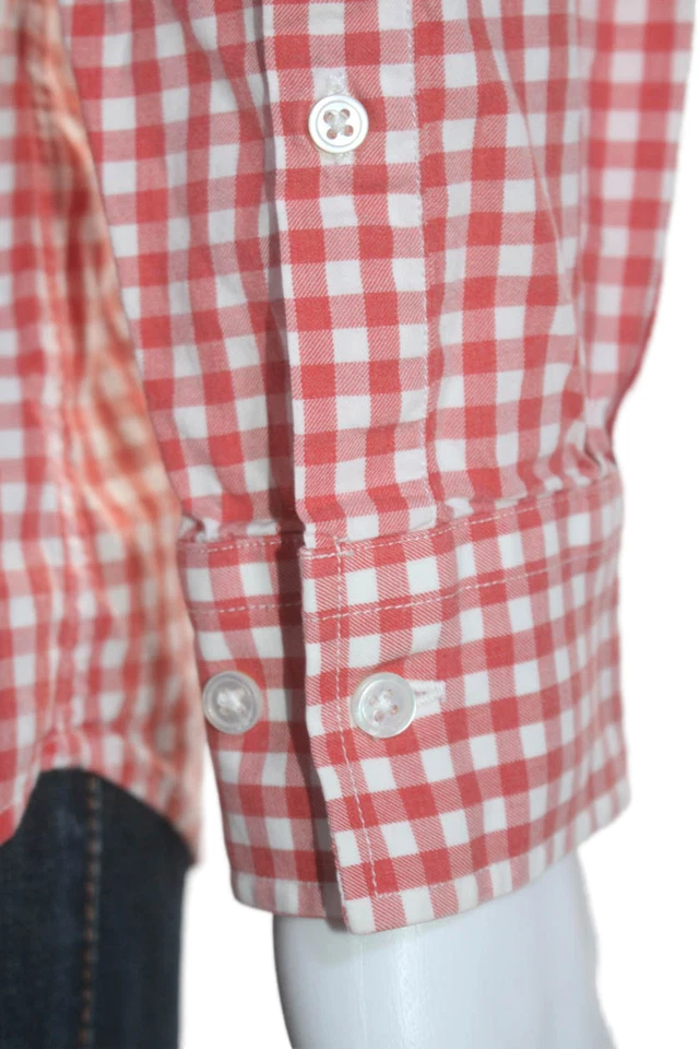 J. Mclaughlin Mens Cotton Plaid Button Down Shirt Red Size M - Image 4 of 4