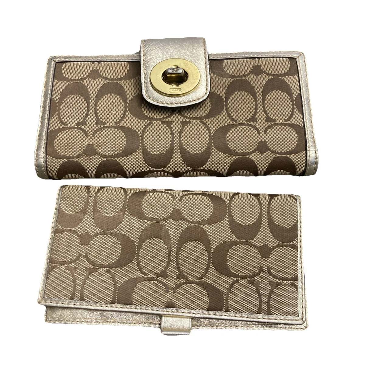 小物 Coach Legacy Turn Lock Wallet Signature Coach signature legacy turnlock - Gem