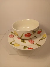 Tulip Plate and Bowl Set All Dutch T. S. Holland Soup & Bread