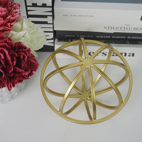 Geometrische Skulptur, Gold Deko Metall Kugel Modern Wohndeko Akzent - Bild 8 von 8