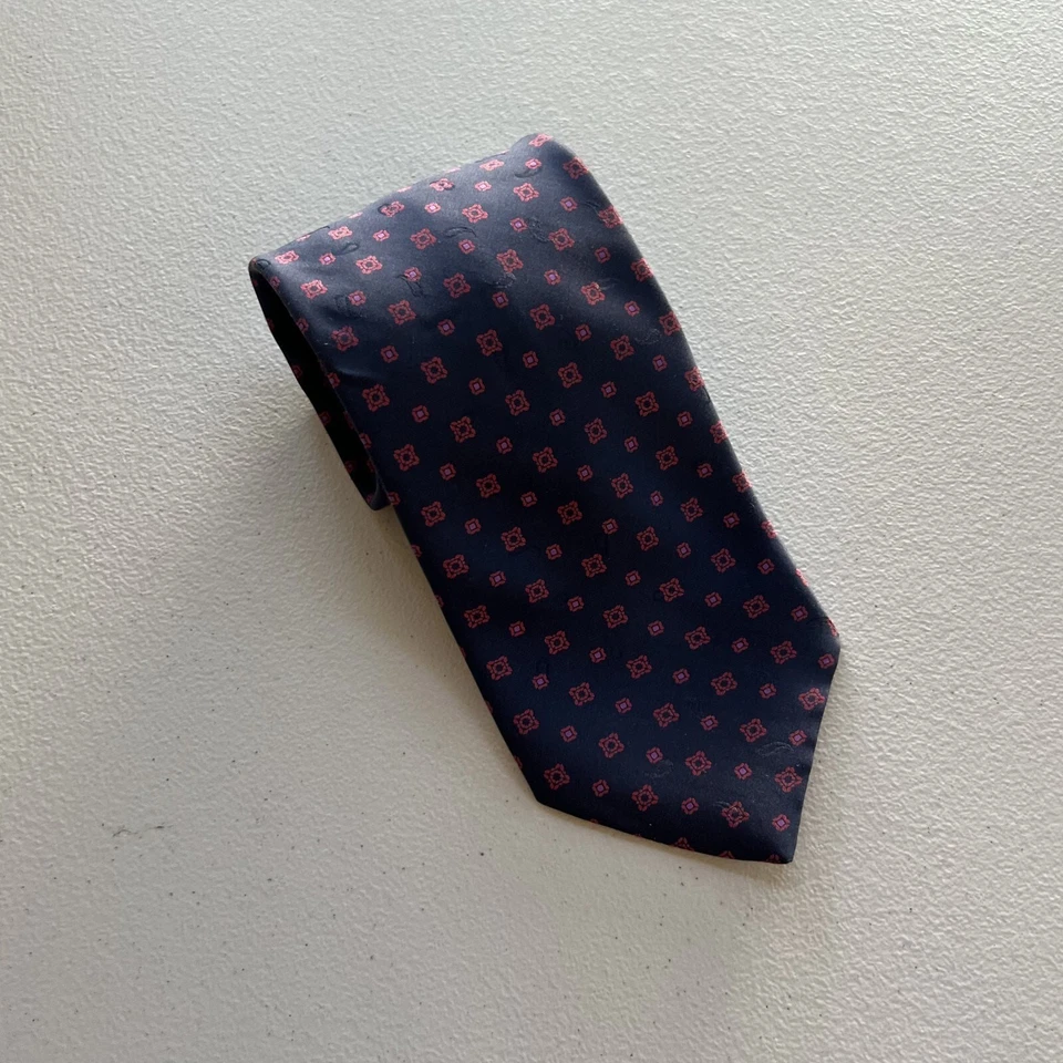 Brioni Necktie Men's Dark Purple/Red Geometric 100% Silk Hand Made In Italy - Image 2 of 4