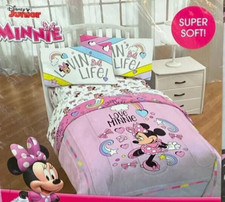  WOW New Disney MINNIE MOUSE Reversible Twin Comforter Blanket