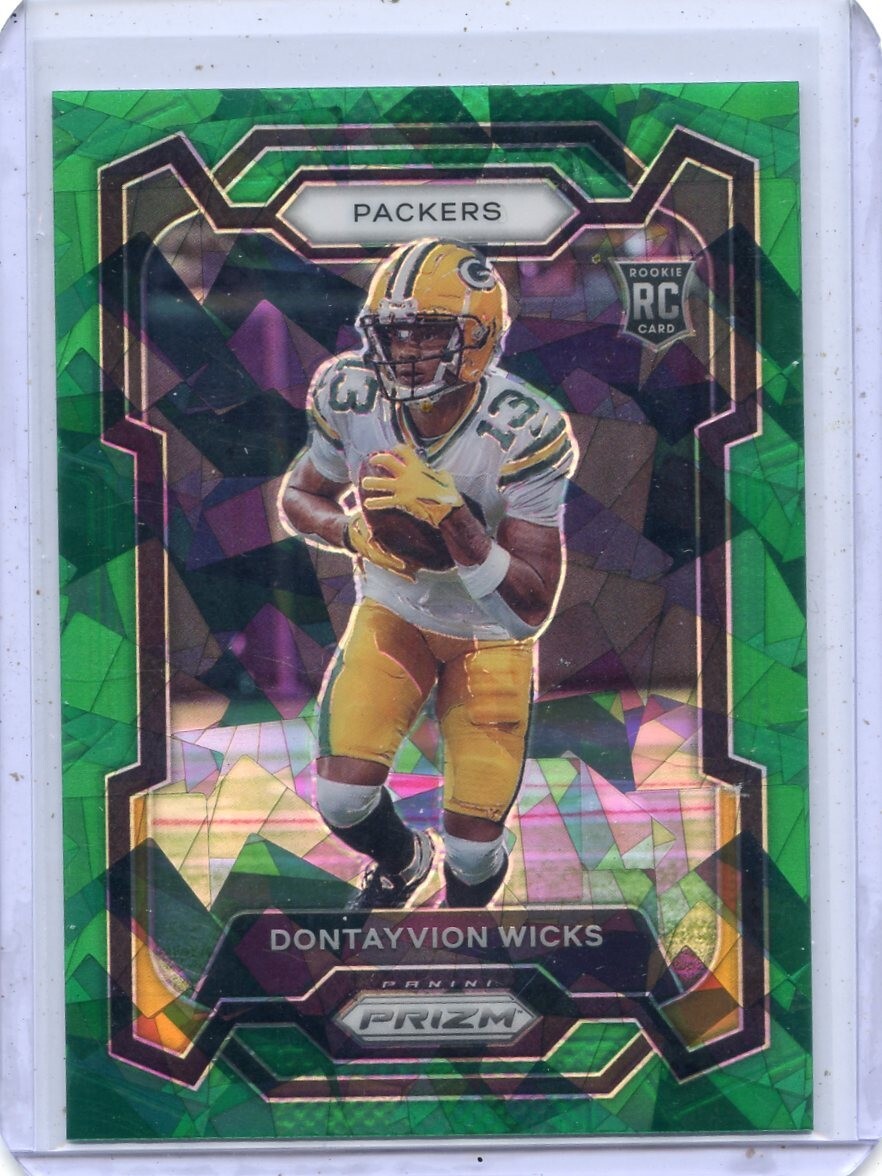 2023 PRIZM #333 DONTAYVION WICKS "GREEN ICE PRIZM" RC GREEN BAY PACKERS 102124