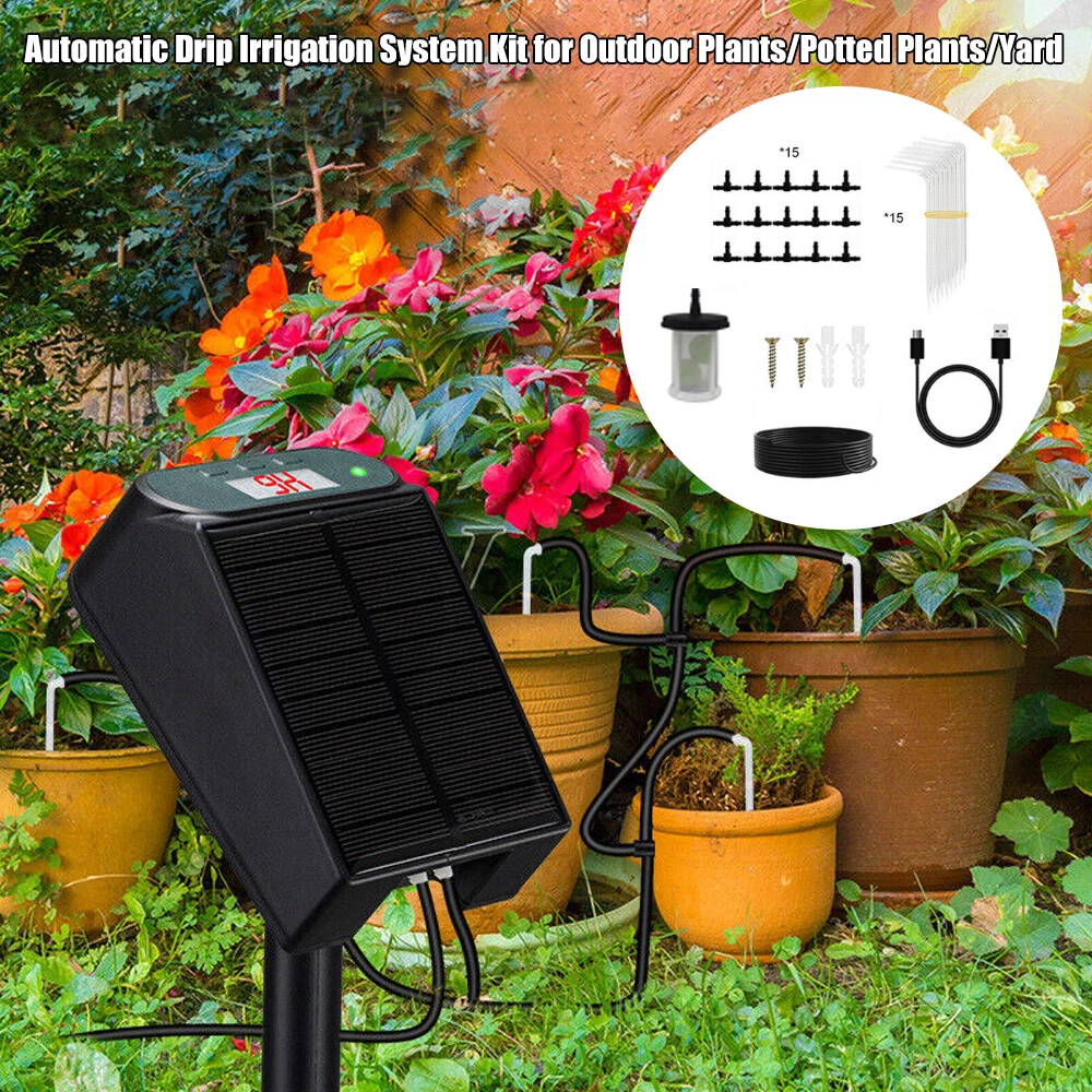 Automatic Drip Irrigation System Timer Controller Garden Plant Self Watering Kit - Picture 1 of 21