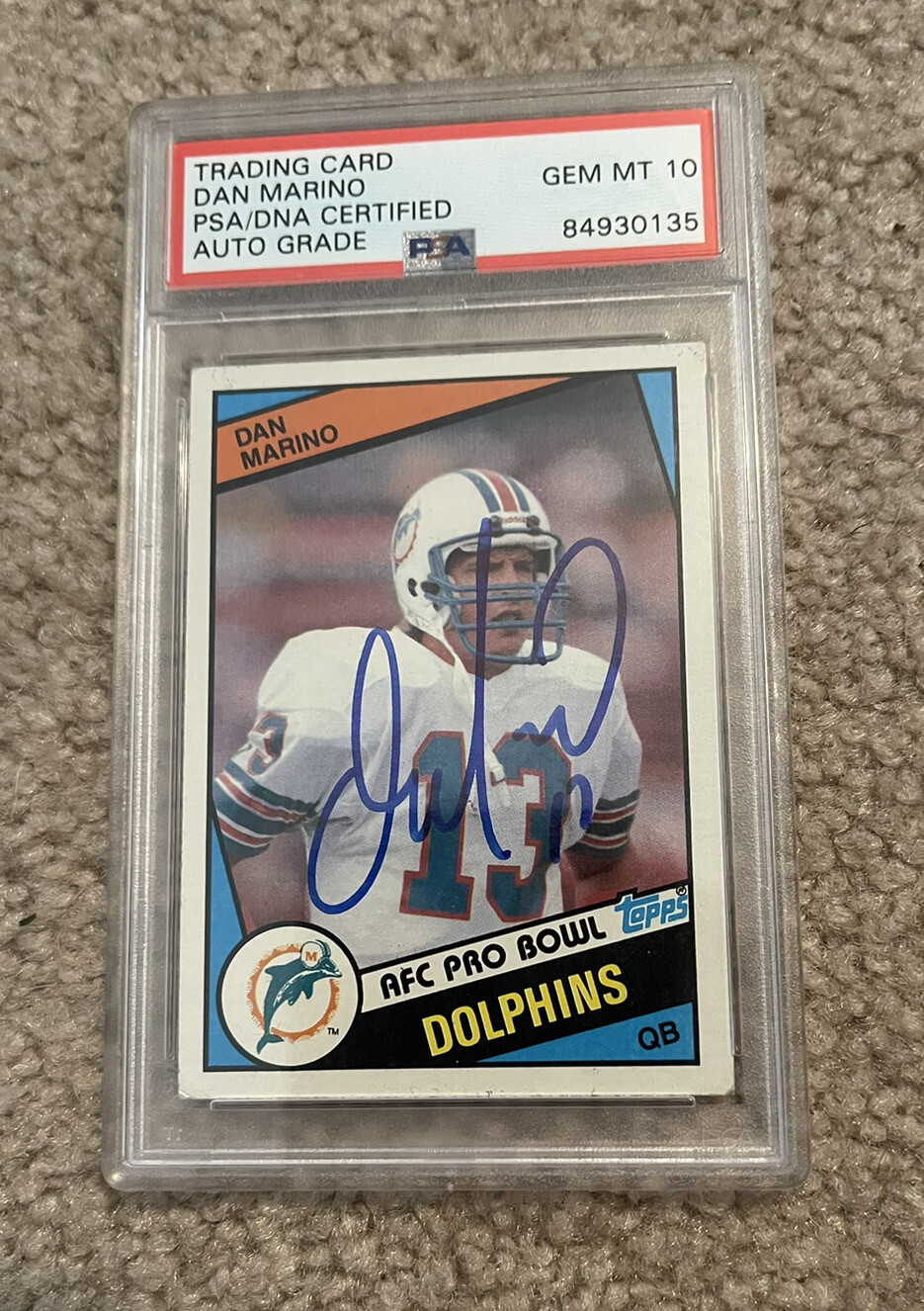 Autograph Miami Dan Marino Signed 1984 Topps Rookie Card PSA/DNA AUTO GRADE 10
