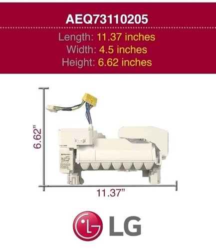LG AEQ73110205 assemblaggio produttore di ghiaccio originale OEM per frigoriferi LG, bianco - Foto 3 di 6