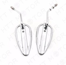 Httmt Pair Chrome Teardrop Racing Mirrors For Harley Street Glide Road Glide