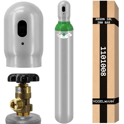 Vogelmann 10 Liter Argon 4.8 200bar Schutzgas Schweißgas Gasflasche WIG