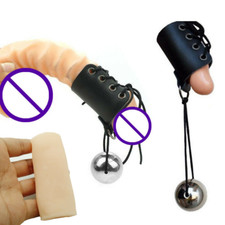 Male Big Peni Extender Metal Ball Faux Leather Belt Hanger Enlarger Stretcher