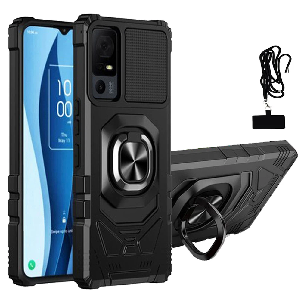Phone Case for TCL 40 XE 5G T609J Shock Absorbing /Lanyard CrossBody NeckLace