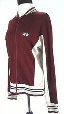 FILA Vintage Track Jacket Zip 80's Dark Red/Cream/Blue Light Knit Women's M RARE