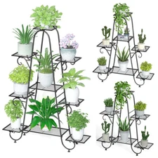6/7/9 Tiers Metal Weather Resistant Plant Stand Flower Pots Display Rack Holder
