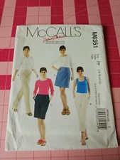 McCalls Pattern M6361 Fly Front Pants City Shorts Skirts Size 16 18 20 22 UNCUT