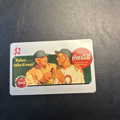 Jb10b 1995 Sprint Coca-Cola $2 Calling Card Relax Take It Easy Baseball