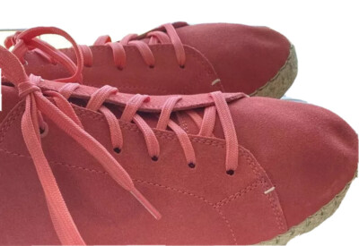 Toms LENA Women's 10 Hibiscus Suede Espadrille Sneaker Flats Lace Up Rope  Sole