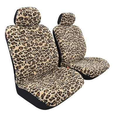 Front Seat Cover Leopard Sheepskin Velour Car Seat Covers For Nissan Altima 