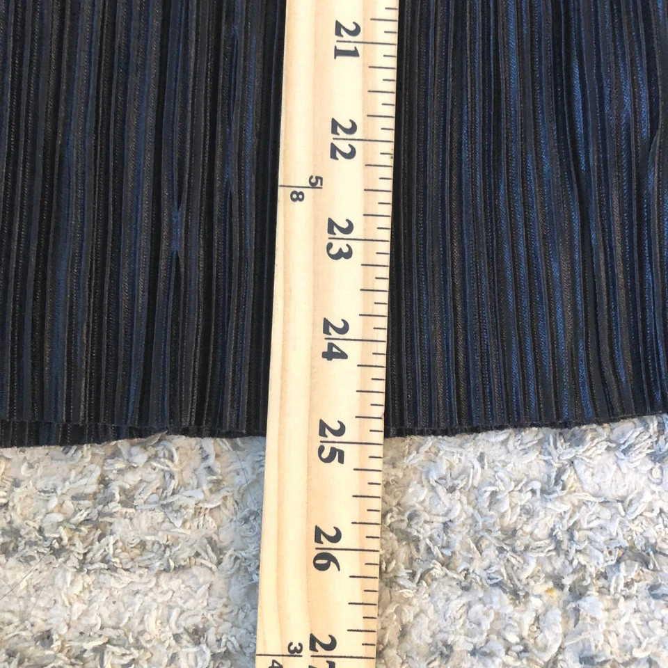 H&M Pleated Top Mock Neck Long Sleeve Blouse Women's Medium Elegant Black - Image 3 of 4