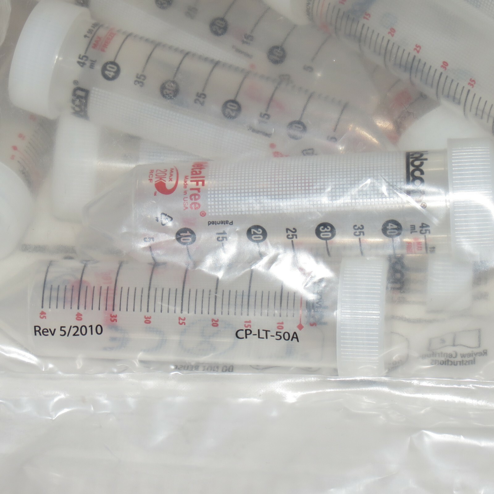 Bag of 50 Labcon 50 ml Centrifuge Tubes Sterile Screw Cap New 08/2024