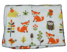 S L Home Orange Fox Owl Squirrel Pocurpine Forest Baby Blanket RN 119741 30x40"