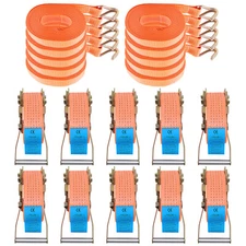 10× 50mm 10metre 5 Ton Recovery Ratchet Strap Kit 50mm 5000kg 5t Claw Hook