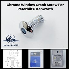 Chrome Window Crank Screw Peterbilt Kenworth 716 Long Threaded Stem 24011