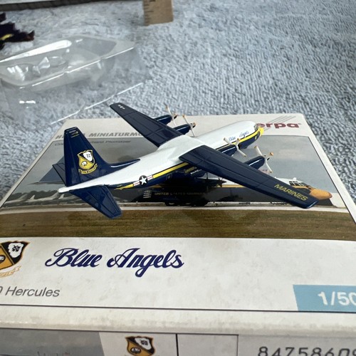 Blue Angels C-130 Hercules Diecast 1/500 Airplane Herpa Model Aviation Navy - Picture 11 of 19