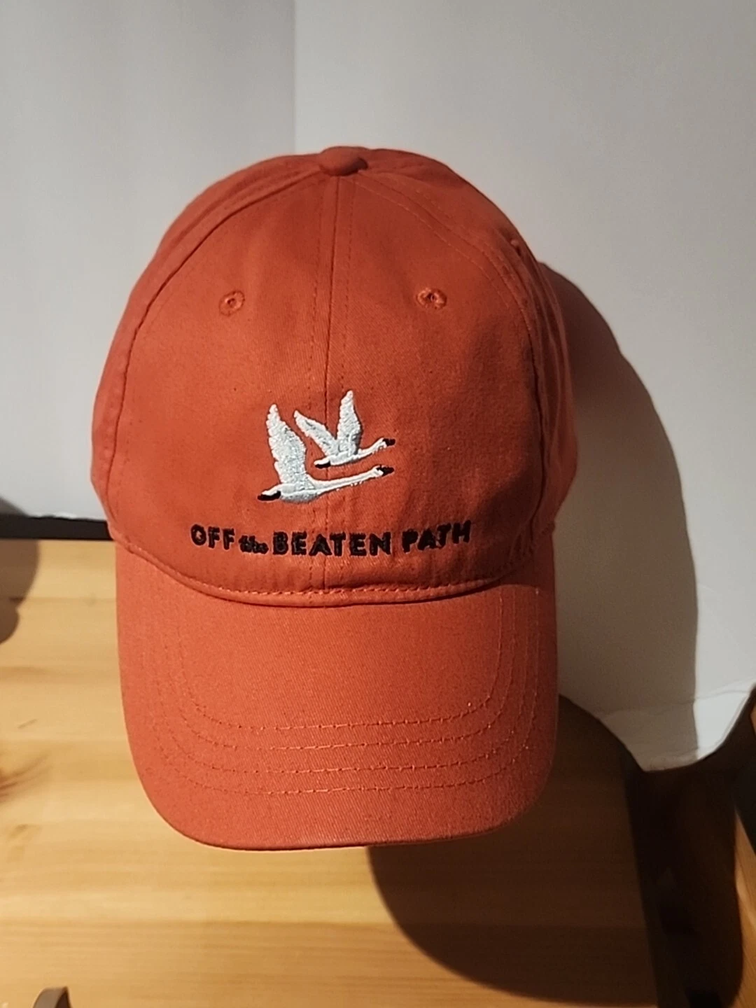 Rare Off the Beaten Path Hat Men's Adjustable Red w/ Birds Travel Outdoors