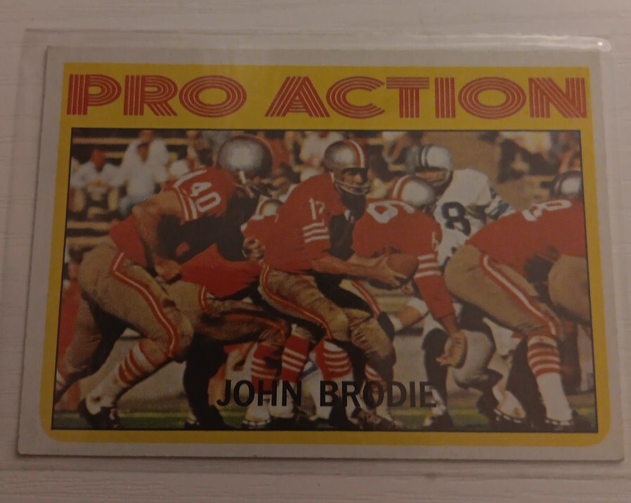 Niko　　１点 John Brodie San Francisco 49ers 1972 Topps Pro Action #124 G-VG 4N