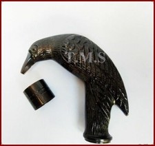 Antique Style Solid Brass Raven Crow Head Handle For Designer Walking Cane gifts