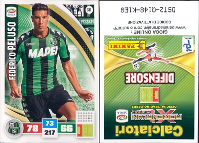 Card Adrenalyn Fußballer Panini 2016/17 Sassuolo-Peluso N.311