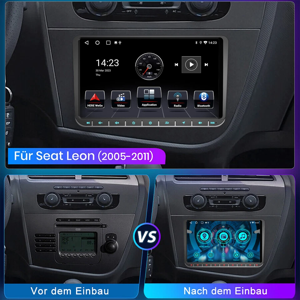 DAB+ 32G Android 13 Carplay Autoradio GPS Navi RDS USB Für Seat Leon 1P1 2005-11 - Bild 4 von 4