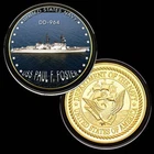 U.S. United States Navy | USS Paul F. Foster DD-964 | Gold Plated Challenge Coin