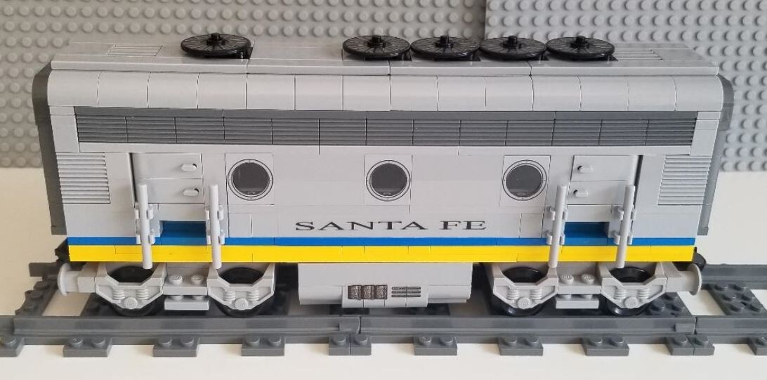 Lego Santa Fe F7 Jaune – Unités A & B Personnalisées, Train, NEUF