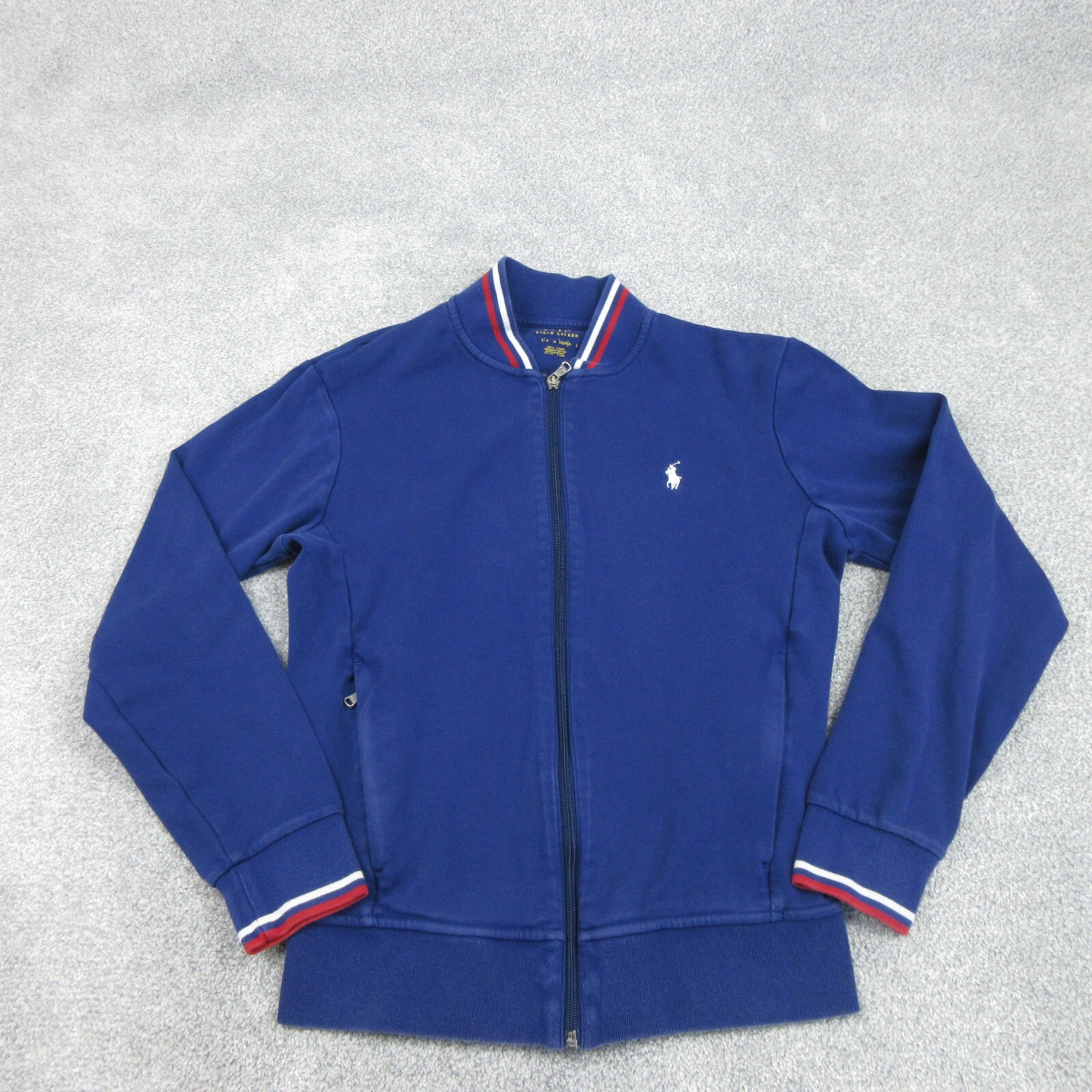 Ralph Lauren Giacca Uomo Piccola Blu Full Zip Varsity Bomber Pony RL PRL Casual