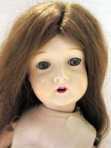 Antique mkd.Artcraft 26" composition & wood girl, sleep eyes-natural hair wig - Picture 9 of 12