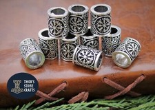 Viking Beard Ring Vegvisir Viking Compass Norse Hair Bead Dreadlocks Paracord