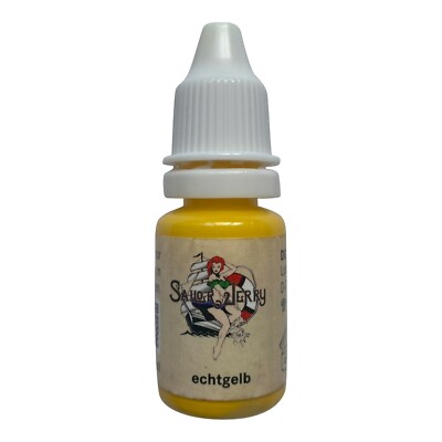 REACH-konforme Sailor Jerry Tattoofarbe echt gelb 10ml Tätowierfarbe Made in DE!