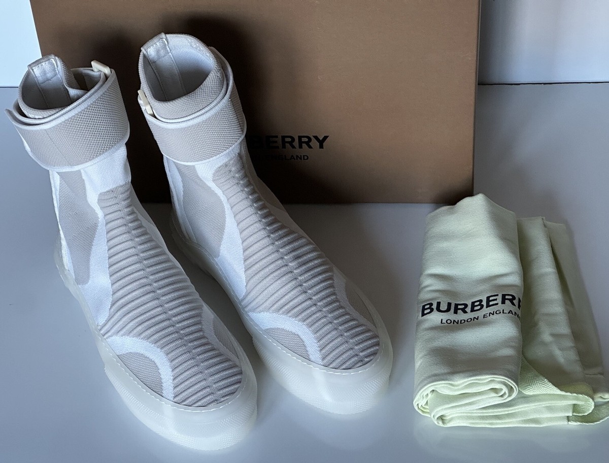 NIB $850 Burberry Men\'s Vanilla Beige High-top Sneakers 12 US (45 Eu) 8052334 IT NIB $850 Burberry Men main image 2