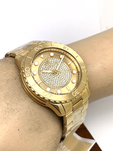 Reloj para mujer Michael Kors MK6911 pasarela con gemas de cuarzo 40 mm dorado acero inoxidable - Imagen 5 de 14
