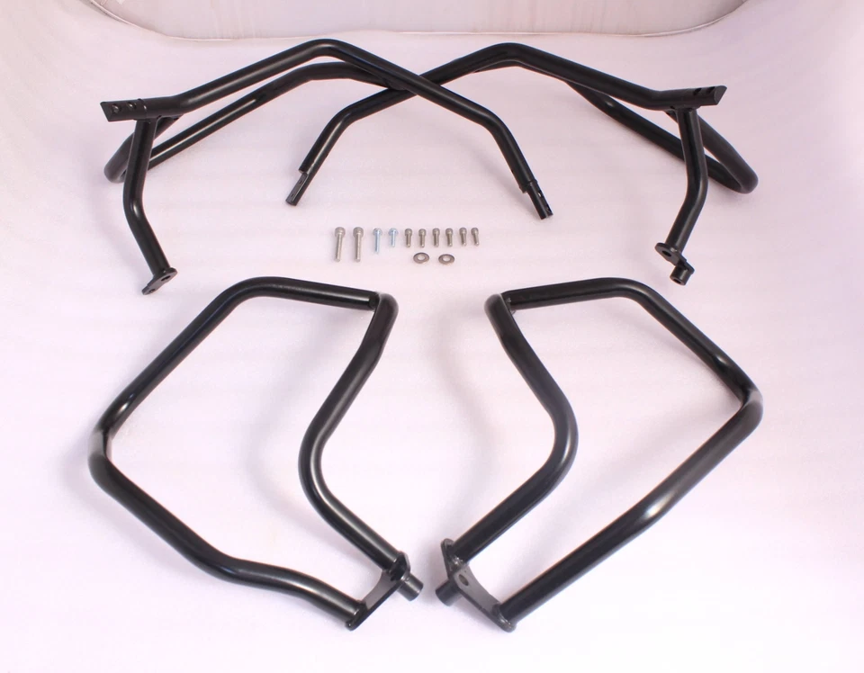  PROTECTORES DE BARRAS DE CHOQUE DEL TANQUE INFERIOR SUPERIOR DEL MOTOR 4 BMW R1200GS 08-12 NEGRO MATE Foto 4 de 4