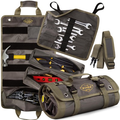 PRO Official Tool Roll Organizer   Motorcycle Tool Roll Bag w/4 Detachable To...