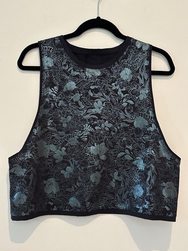 Lululemon Tank Top Donna 10 Muscoli Love Shine Nero Iridescente Foil Floreale - Foto 2 di 20