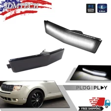 Smoke For 2007-2010 Lincoln MKX Front Bumper Fender Side Marker Lights White LED